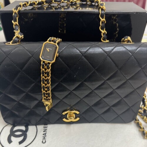 CHANEL　シャネル　マトラッセ　フルフラップ　チェーンショルダーバッグ　+　プルミエール