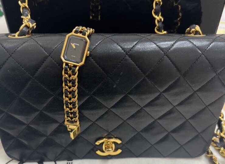 CHANEL　シャネル　マトラッセ　フルフラップ　チェーンショルダーバッグ　+　プルミエール